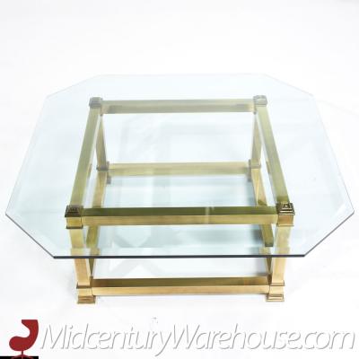  Mastercraft Mastercraft Mid Century Brass and Glass Coffee Table