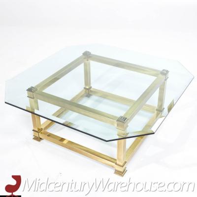  Mastercraft Mastercraft Mid Century Brass and Glass Coffee Table