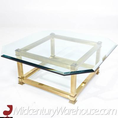  Mastercraft Mastercraft Mid Century Brass and Glass Coffee Table