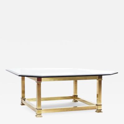  Mastercraft Mastercraft Mid Century Brass and Glass Coffee Table