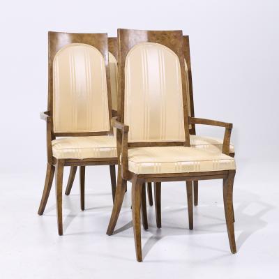  Mastercraft Mastercraft Mid Century Burlwood Dining Chairs Set of 4