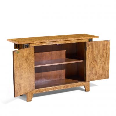  Mastercraft Mastercraft Mid Century Burlwood and Brass Console Credenza