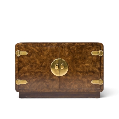  Mastercraft Mastercraft Mid Century Burlwood and Brass Credenza