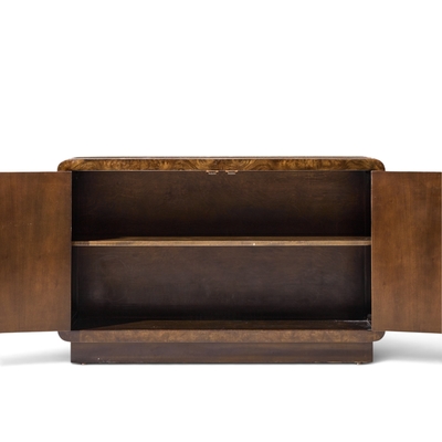  Mastercraft Mastercraft Mid Century Burlwood and Brass Credenza