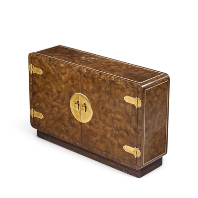  Mastercraft Mastercraft Mid Century Burlwood and Brass Credenza