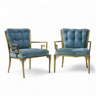  Mastercraft Mastercraft Mid Century Greek Key Chairs Pair