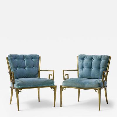  Mastercraft Mastercraft Mid Century Greek Key Chairs Pair