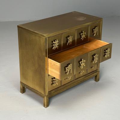  Mastercraft Mastercraft Mid Century Modern Commode Asian Motif Brass Bronze 1970s