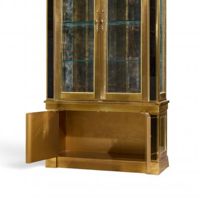  Mastercraft Mastercraft Neoclassical Brass and Glass Vitrine Cabinet