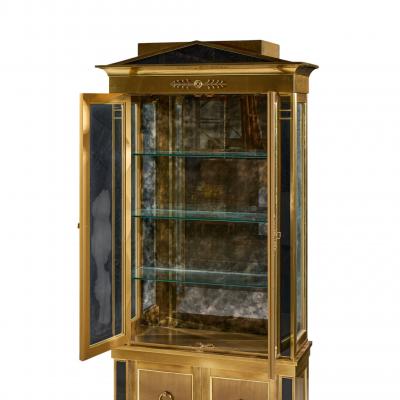  Mastercraft Mastercraft Neoclassical Brass and Glass Vitrine Cabinet