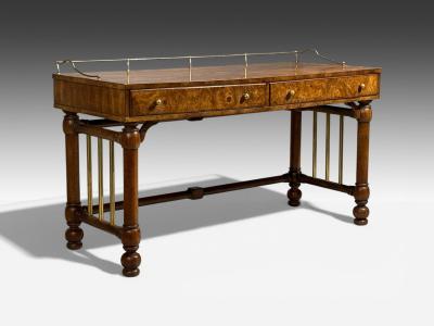  Mastercraft Mastercraft Style Hollywood Regency Writing Desk Burl Brass USA 1960s