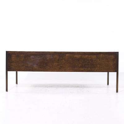  Mastercraft Mastercraft Style Mid Century Burlwood and Brass Executive Desk
