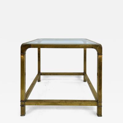 Mastercraft Mastercraft Two Tiered Brass and Glass Side Table Beveled Top