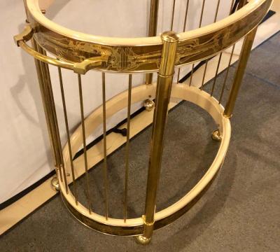  Mastercraft Mid Century Modern Master Craft Brass Acid Etched Bar Cart or Serving Wagon