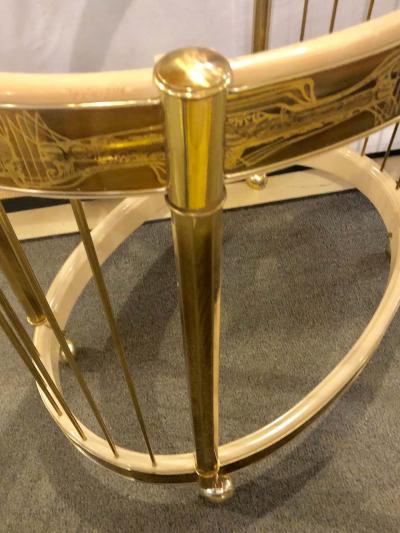  Mastercraft Mid Century Modern Master Craft Brass Acid Etched Bar Cart or Serving Wagon