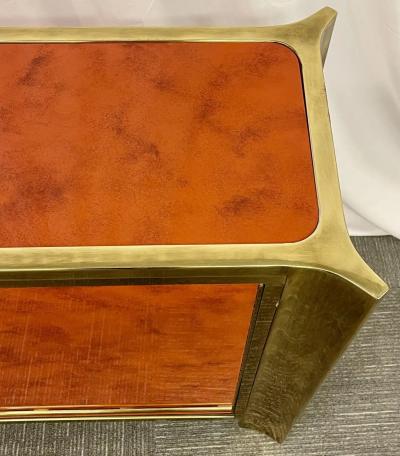  Mastercraft Mid Century Modern Small Cabinet by Mastercraft Lacquer Brass American 1980s