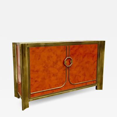  Mastercraft Mid Century Modern Small Cabinet by Mastercraft Lacquer Brass American 1980s