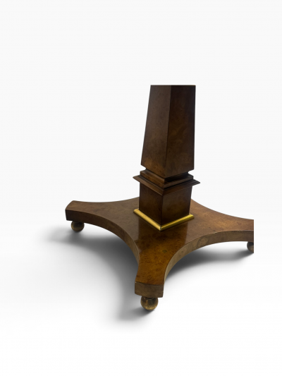  Mastercraft OCTAGONAL GOLD EGLOMAISE TOP BURLWOOD TABLES BRASS BALL FEET BY MASTERCRAFT
