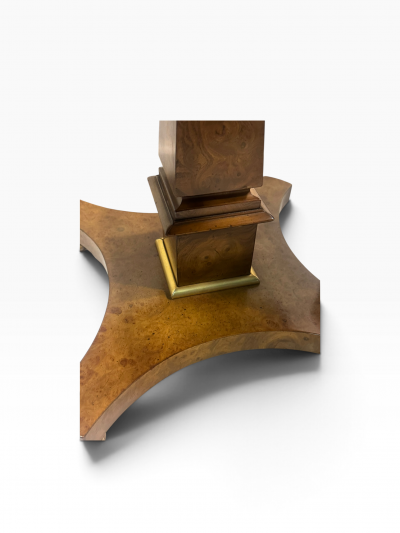  Mastercraft OCTAGONAL GOLD EGLOMAISE TOP BURLWOOD TABLES BRASS BALL FEET BY MASTERCRAFT
