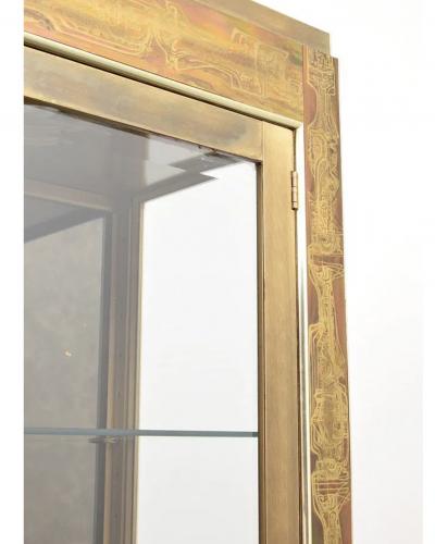  Mastercraft Pair of Acid Etched Brass Illuminated Etageres by Bernhard Rohne for Mastercraft