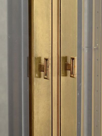  Mastercraft Pair of Acid Etched Brass Illuminated Etageres by Bernhard Rohne for Mastercraft
