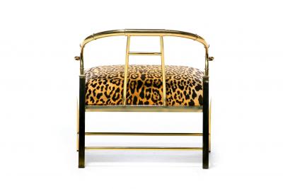  Mastercraft Pair of Brass Hollywood Regency Chairs in Leopard Velvet by Mastercraft C 1960s