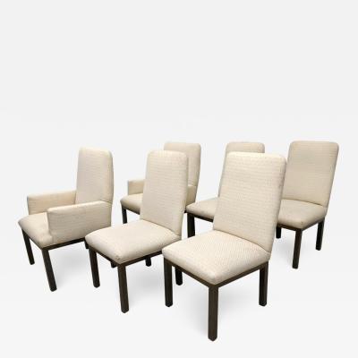  Mastercraft SET OF SIX MODERN BRONZE BASE DINING CHAIRS BY MASTERCRAFT