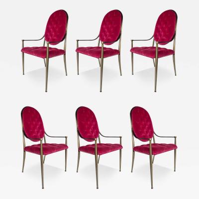  Mastercraft Set of 6 Brass Dining Chairs to Re Upholster Make Your Own 