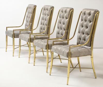  Mastercraft Set of 8 Brass Imperial Dining Chairs By Weiman Warren Llyod for Mastercraft