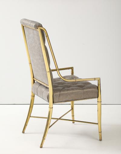  Mastercraft Set of 8 Brass Imperial Dining Chairs By Weiman Warren Llyod for Mastercraft