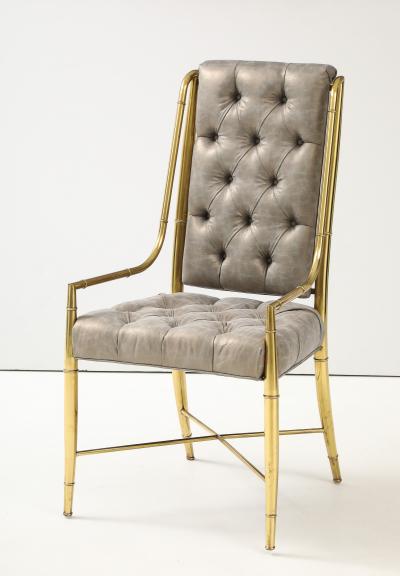  Mastercraft Set of 8 Brass Imperial Dining Chairs By Weiman Warren Llyod for Mastercraft