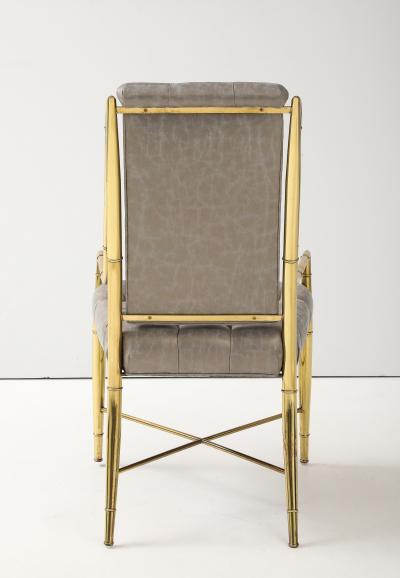  Mastercraft Set of 8 Brass Imperial Dining Chairs By Weiman Warren Llyod for Mastercraft