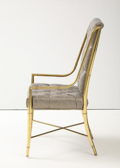  Mastercraft Set of 8 Brass Imperial Dining Chairs By Weiman Warren Llyod for Mastercraft