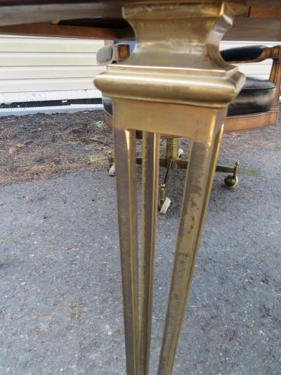  Mastercraft Spectacular Mastercraft Burled Walnut Brass Demi Lune Desk with Matching Chair