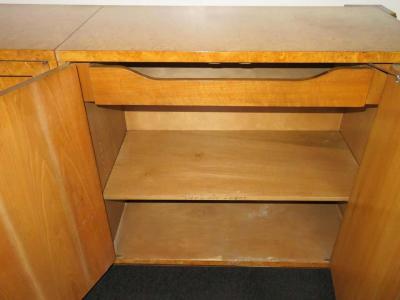  Mastercraft Stunning Mastercraft Amboyna Burl and Brass Greek Key Credenza Midcentury