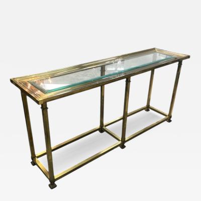  Mastercraft Vintage Mastercraft Brass Console Table