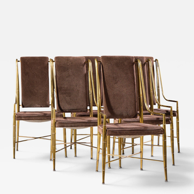  Mastercraft Warren Lloyd for Mastercraft Imperial Mid Century Brass Dining Chairs Set of 6