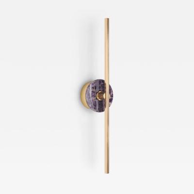  Matlight Milano Bespoke Italian wall sconce Elite Stick in polished brass and Amethyst