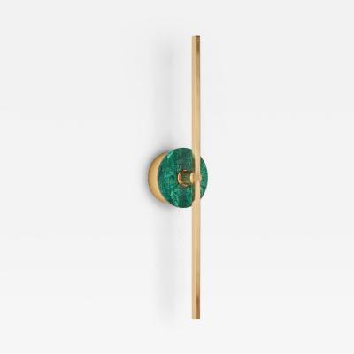  Matlight Milano Bespoke Italian wall sconce Elite Stick in polished brass and Malachite