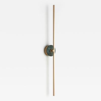  Matlight Milano Essential Italian Wall Sconce Grand Stick brass and Green Guatemala Marble
