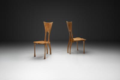 Mattes Nebeling Pair of Organic Elm Chairs by Mattes Nebeling Germany Early 21st Century