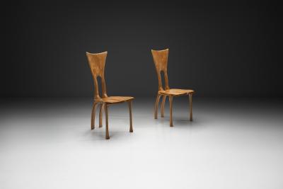  Mattes Nebeling Pair of Organic Elm Chairs by Mattes Nebeling Germany Early 21st Century