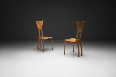  Mattes Nebeling Pair of Organic Elm Chairs by Mattes Nebeling Germany Early 21st Century