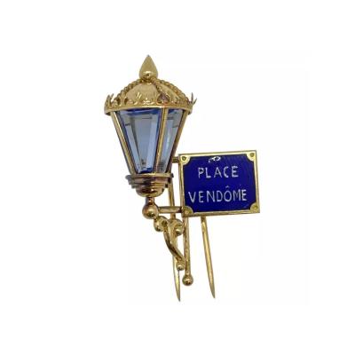  Mauboussin Enamel and Synthetic Spinel Brooch Place Vendome Mauboussin circa 1951