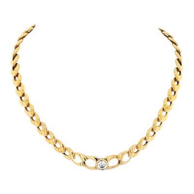  Mauboussin MAUBOUSSIN 18K YELLOW GOLD SINGLE DIAMOND OPEN LINK CHOCKER NECKLACE