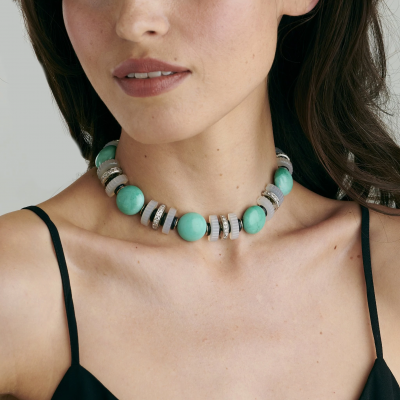  Mauboussin Mauboussin Turquoise Chalcedony and Diamond Necklace