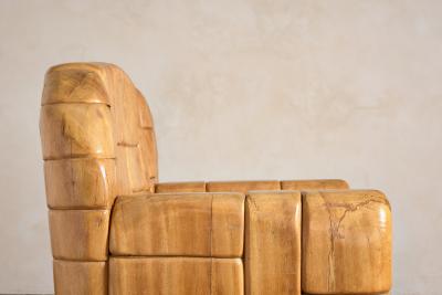  Mauro Mori Sculptural Oak Armchair by Mauro Mori