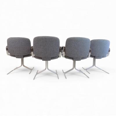  Mauser Waldeck Mauser Seat 150 4 piece set of dining conference chairs by Herbert Hirche 1970