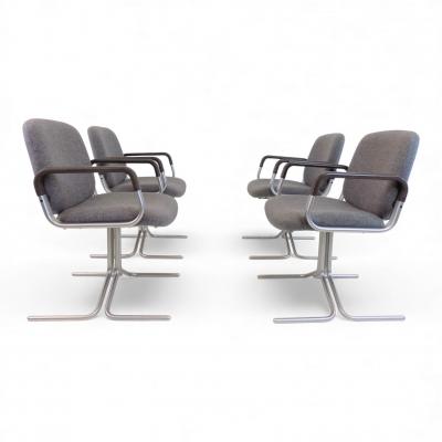  Mauser Waldeck Mauser Seat 150 4 piece set of dining conference chairs by Herbert Hirche 1970