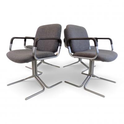  Mauser Waldeck Mauser Seat 150 4 piece set of dining conference chairs by Herbert Hirche 1970